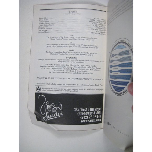 Noises Off Playbill Nothing On July 2002 Patty Lupone Peter Gallagher Easton - Picture 6 of 11